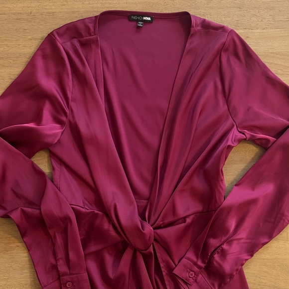 Fashion Nova Burgundy Dress - Picture 2 of 7